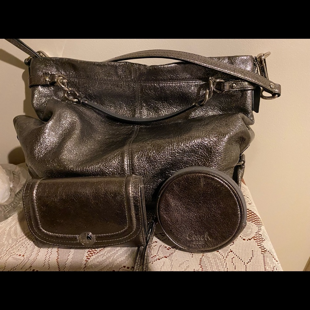Coach purse with matching wallet and coin purse